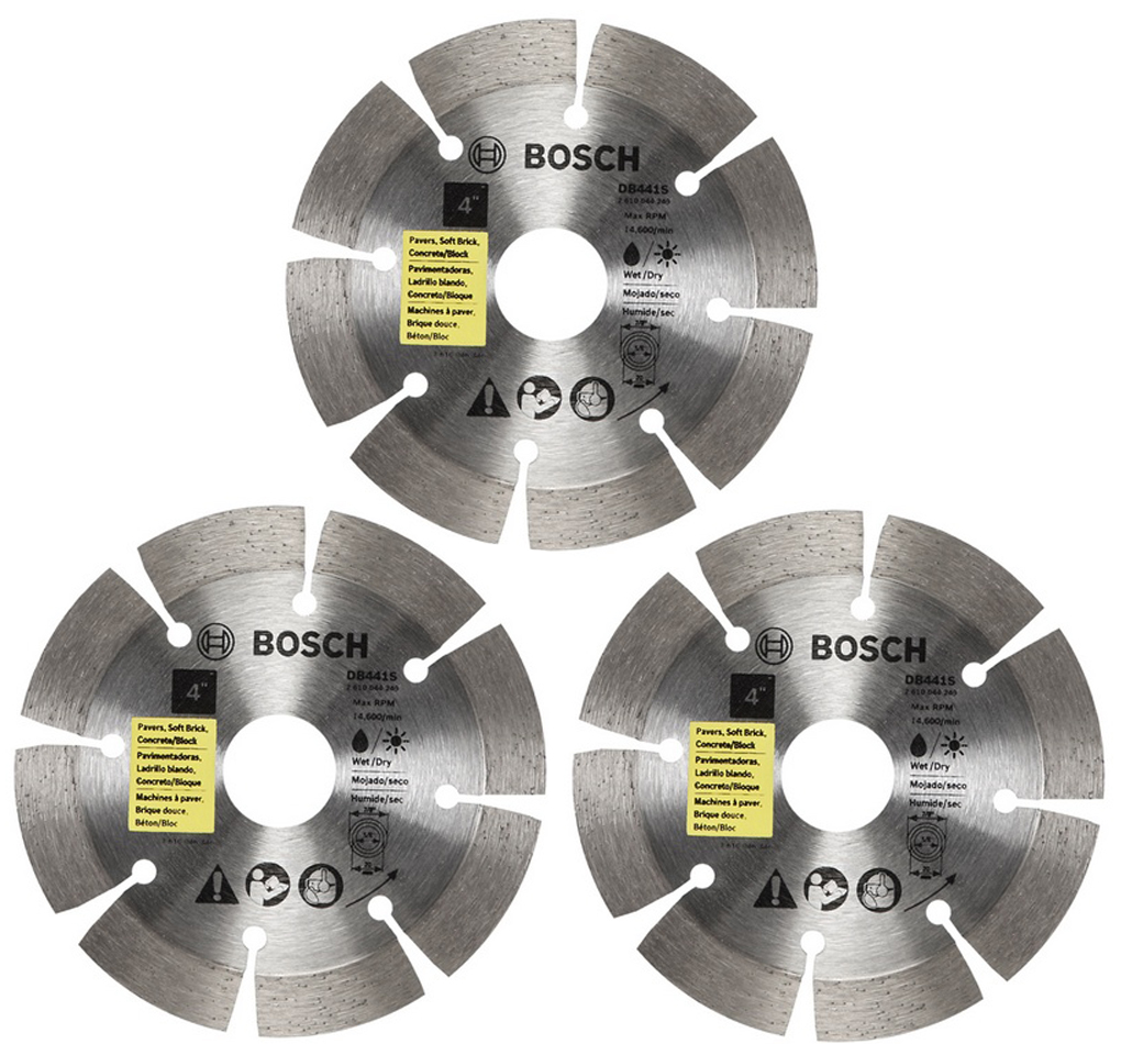 Bosch DB441 4 Inch Segmented Diamond Circular Saw Blade, 3 Pack