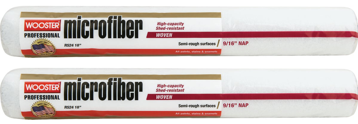 thumbnail image 2 of Wooster Genuine 18" Microfiber 9/16" Nap Roller Cover R524 2 of 10